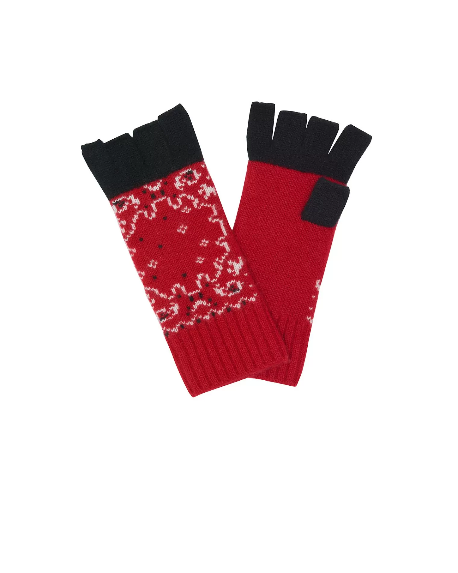 Kujten Gloves & Mittens>Cashmere Mittens With Fingers Rouge