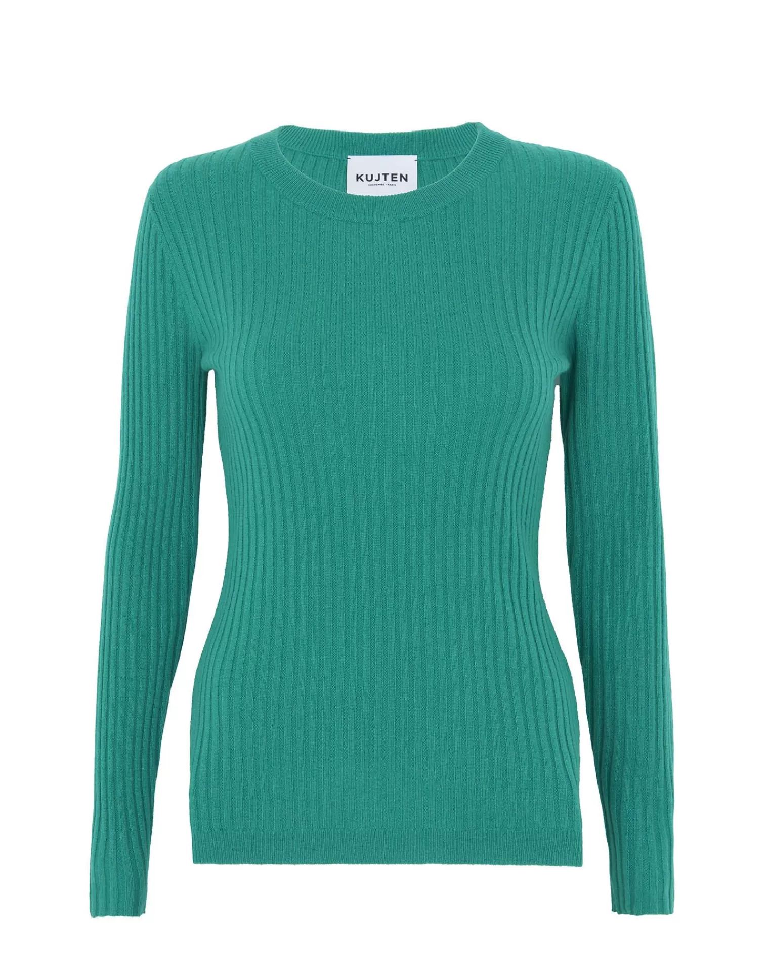 Kujten Sweaters & Sweatshirts>Round Neck Cashmere Sweater Vert Jade