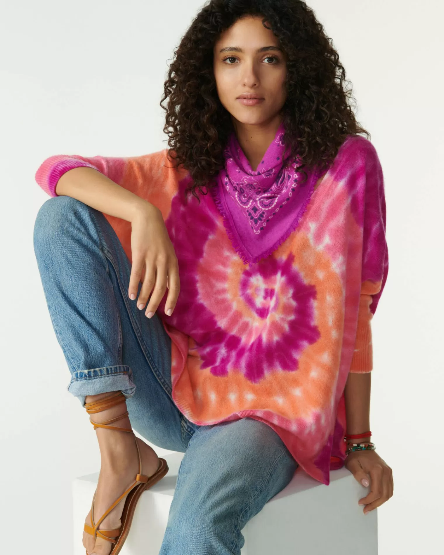 Kujten Sweaters & Sweatshirts>Round Neck Cashmere Sweater Rose Neon