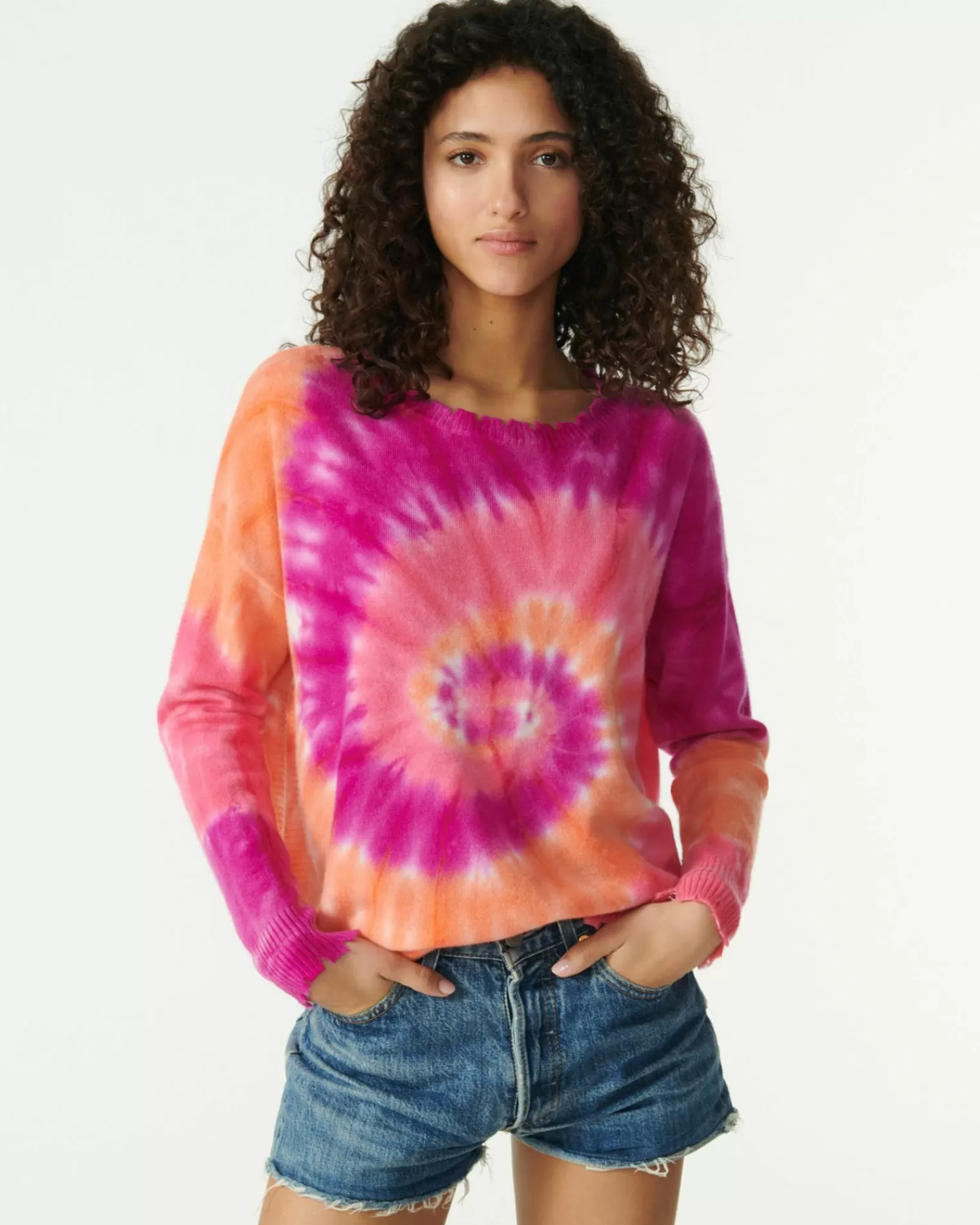 Kujten Sweaters & Sweatshirts>Round Neck Cashmere Sweater Rose Neon