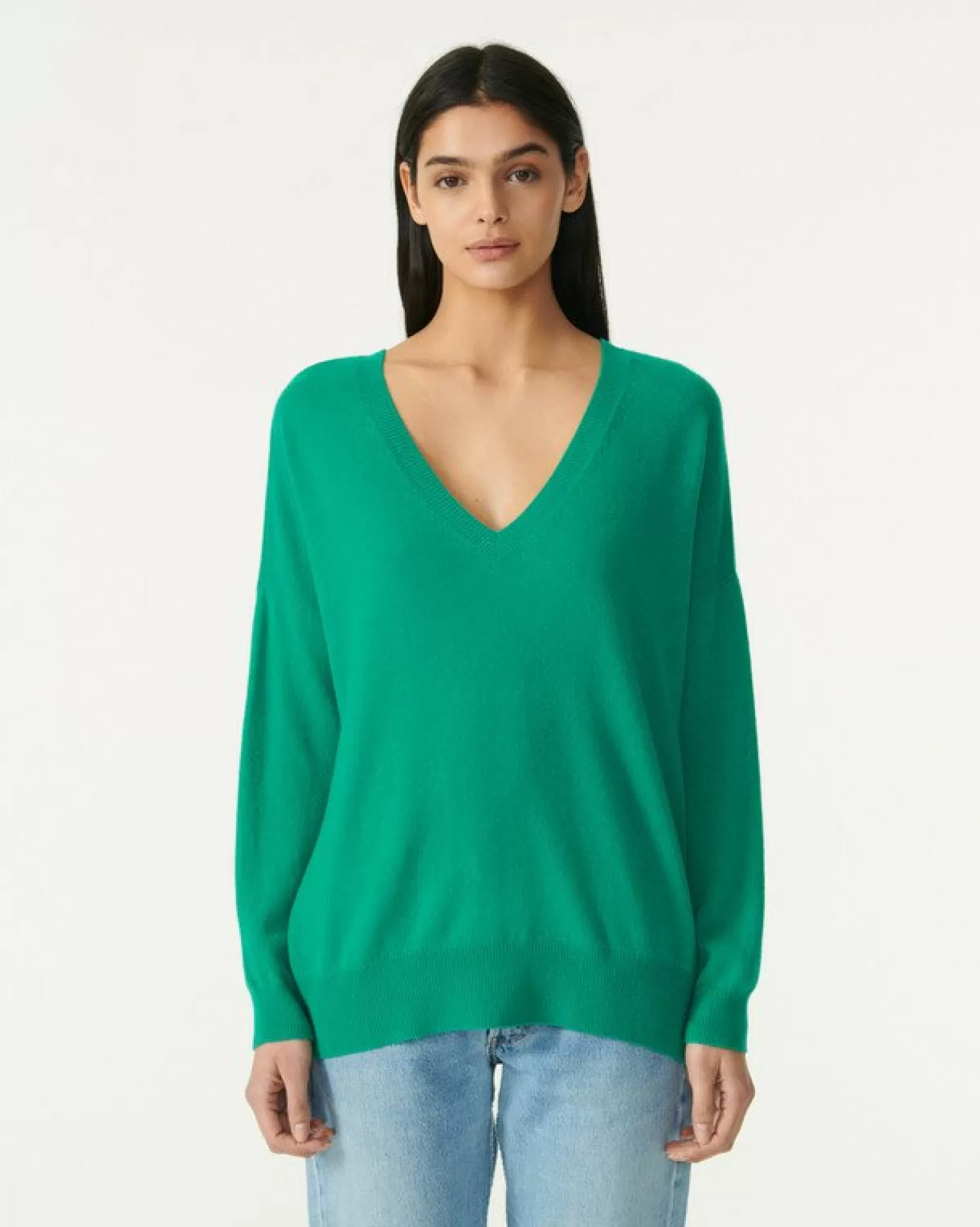 Kujten Sweaters & Sweatshirts>Round Neck Cashmere Sweater Vert Jade
