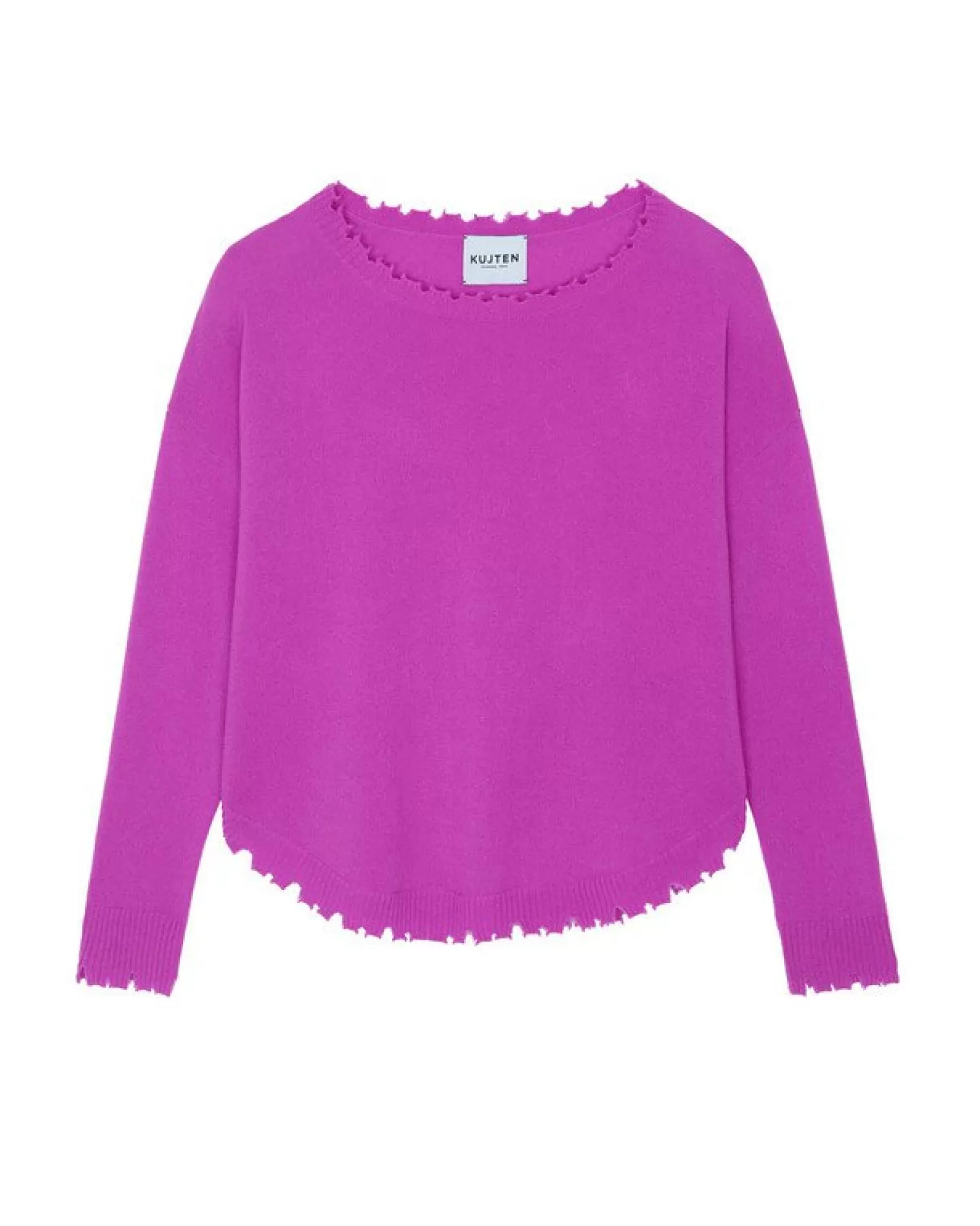 Kujten Sweaters & Sweatshirts>Round Neck Cashmere Sweater Violet Fluo