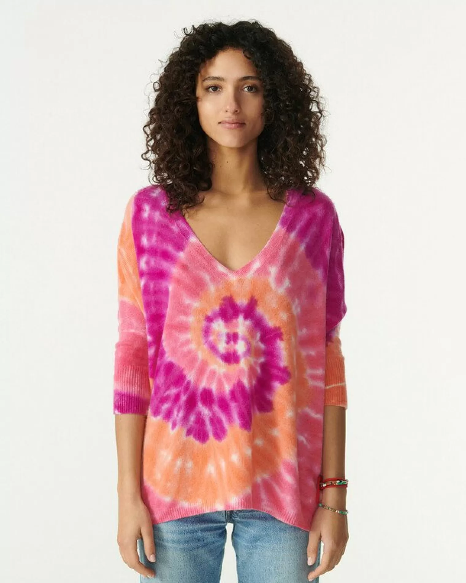 Kujten Sweaters & Sweatshirts>Round Neck Cashmere Sweater Rose Neon