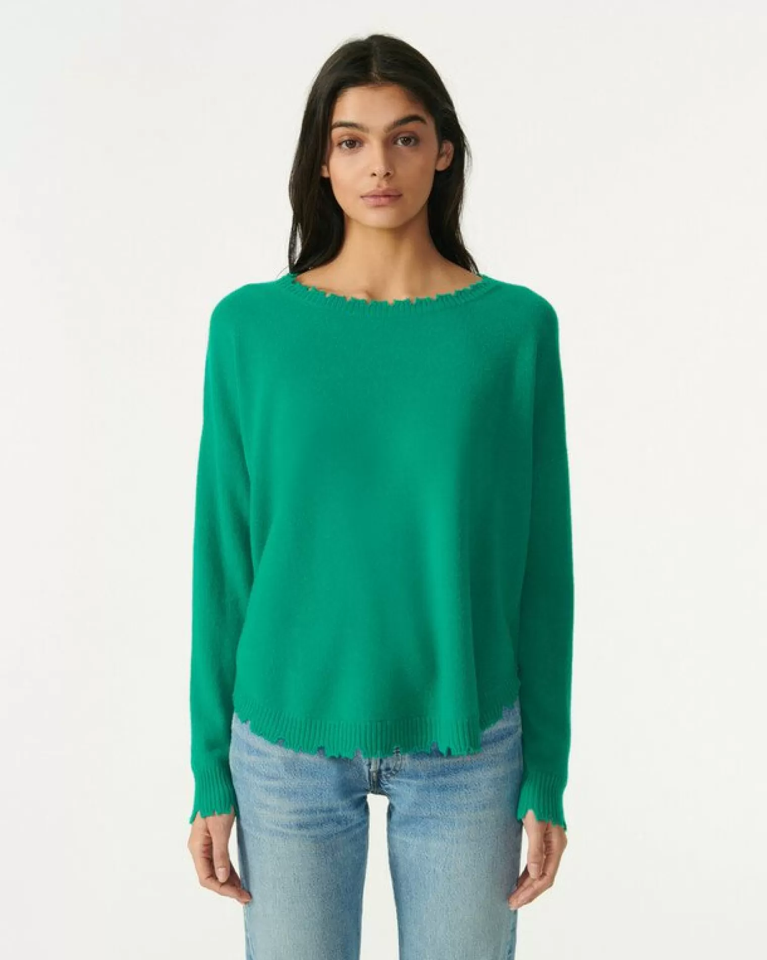 Kujten Sweaters & Sweatshirts>Round Neck Cashmere Sweater Vert Jade