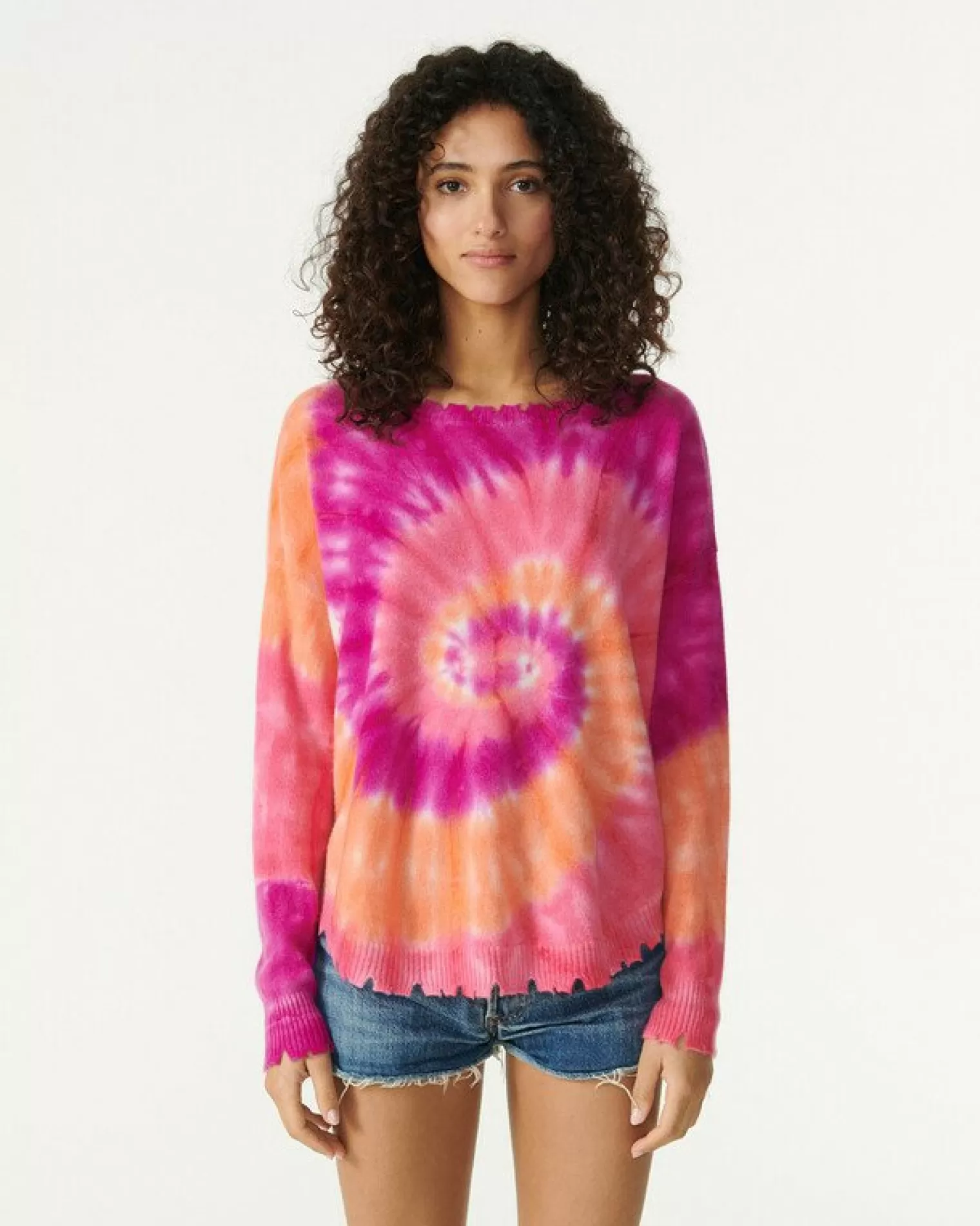 Kujten Sweaters & Sweatshirts>Round Neck Cashmere Sweater Rose Neon