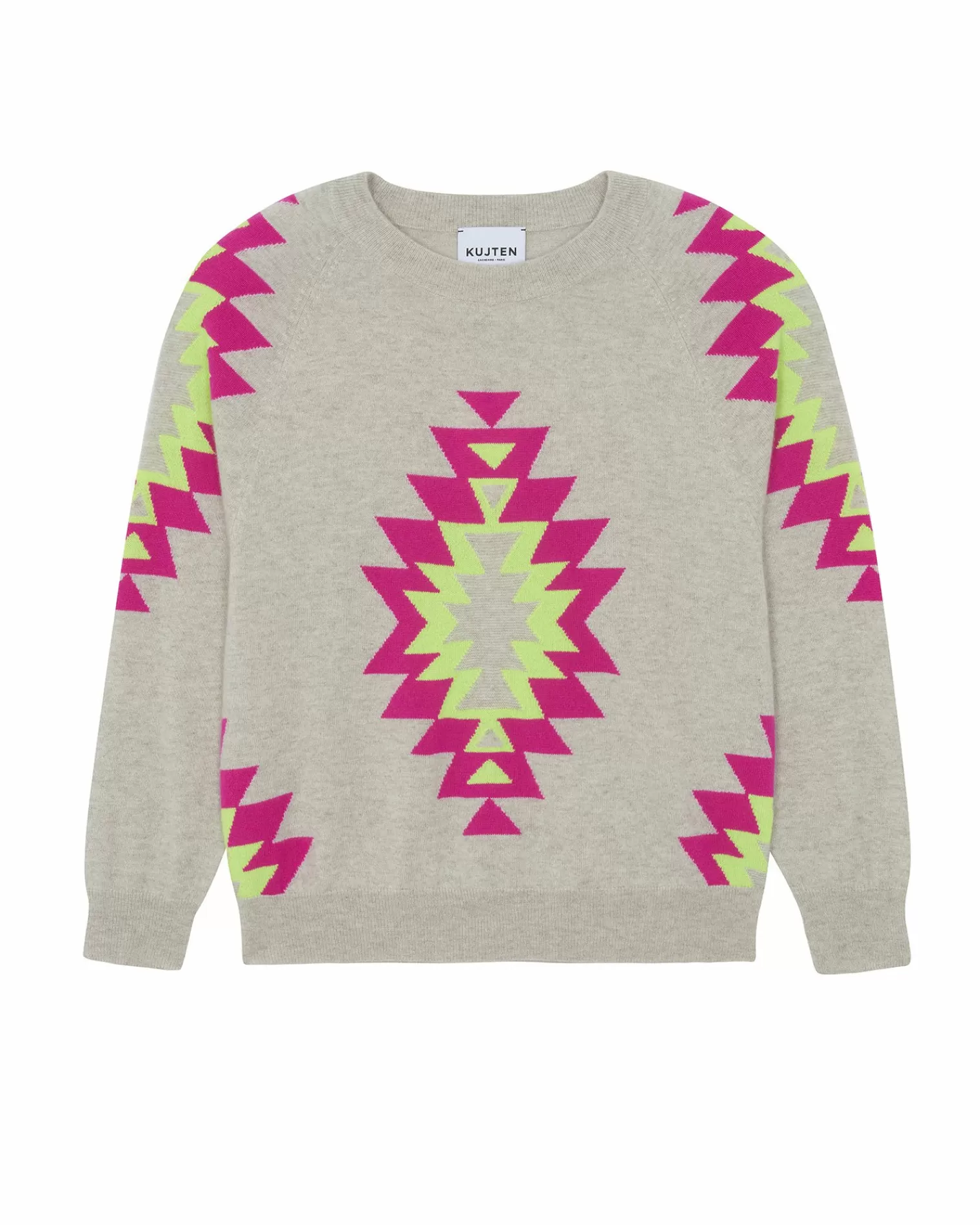 Kujten Sweaters & Sweatshirts>Round Neck Cashmere Sweater, 2-Threads Avoine