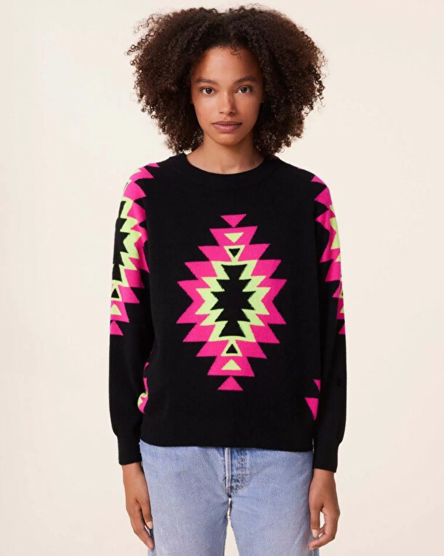 Kujten Sweaters & Sweatshirts>Round Neck Cashmere Sweater, 2-Threads Noir